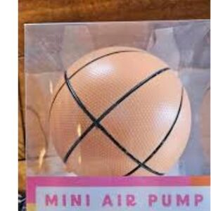 No Boundaries Mini Air Pump with Orange Basketball Design